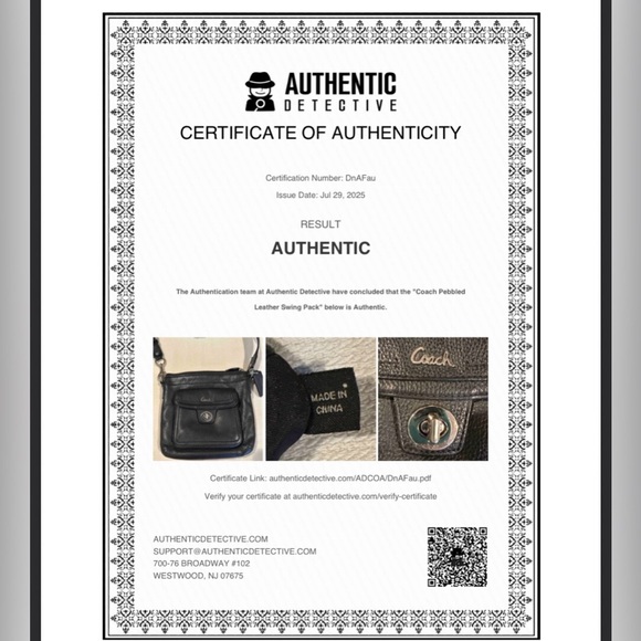 COACH Swing Pack Crossbody Pebbled Leather Bag Turn Lock Dusty Authenticated - Picture 13 of 16